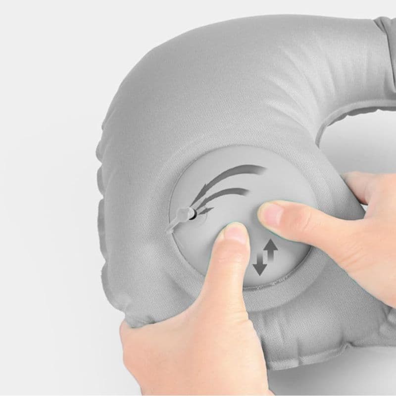 B10_tds0623_Dmuchana poduszka podróżna Gray z pompką