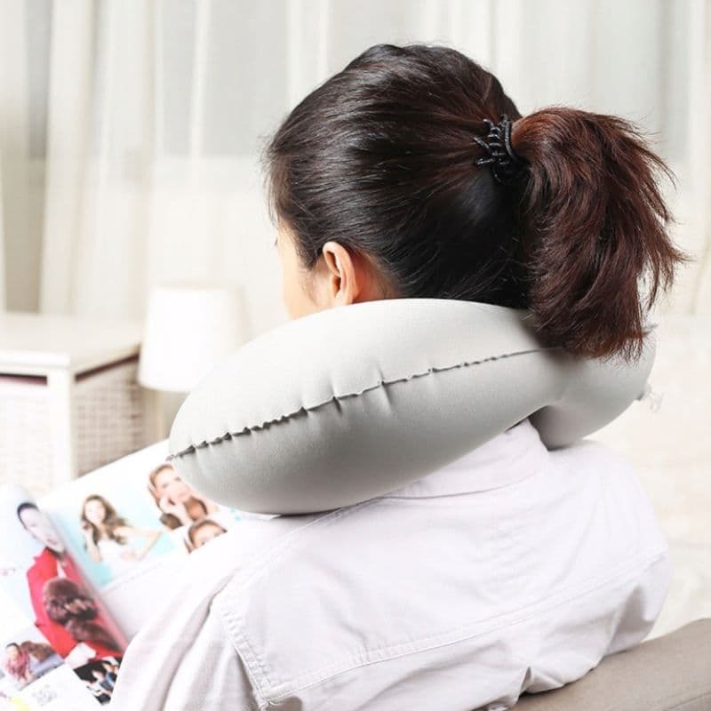 B10_tds0623_Dmuchana poduszka podróżna Gray z pompką